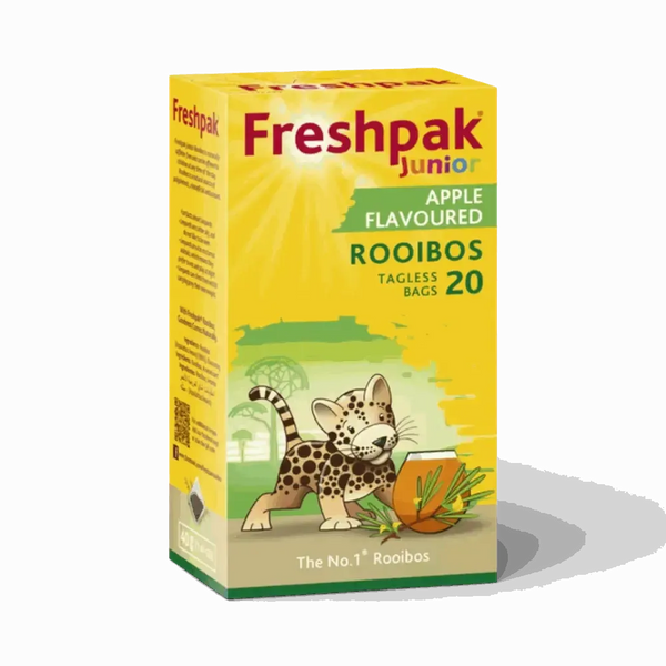 Freshpak Junior Rooibos Tea Apple Flavour 20 tagless teabags for kids caffeine-free antioxidant-rich