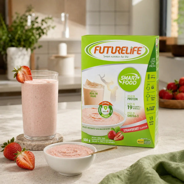 Futurelife Smart Food Strawberry 500g with strawberry shake and cereal