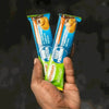 Futurelife High Protein Peanut Butter Crunch individually wrapped bars held after exercise
