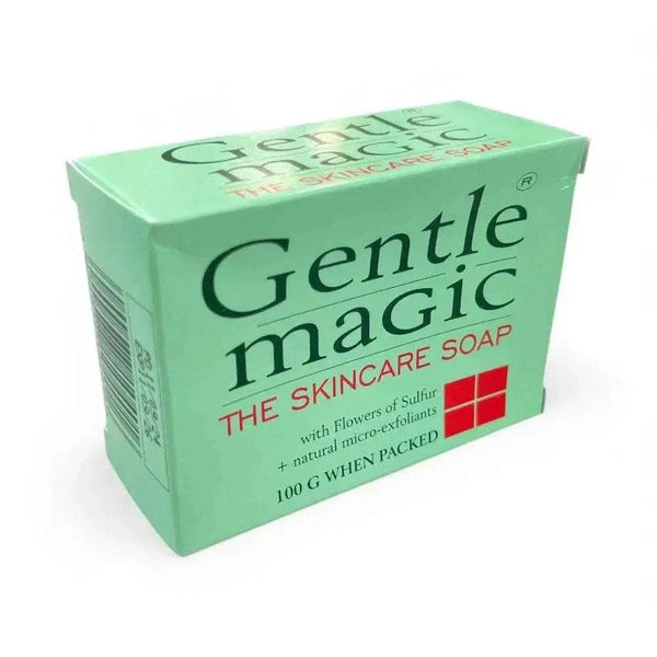 Gentle Magic Skincare soap bar with Flowers of Sulfur for gentle exfoliation and oil control, 100g