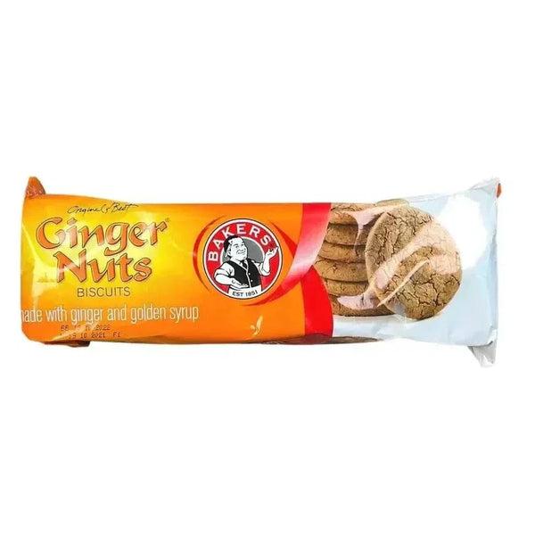 Bakers Gingernuts Biscuits 190g pack with New Zealand ginger aroma and spicy crunchy taste