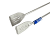 GoodNel Patty Tongs stainless steel medium length 405mm angled paddle grip braai tool