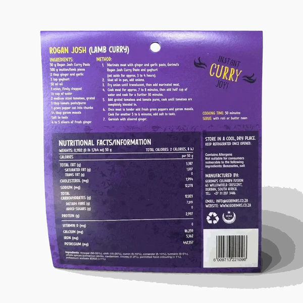 Gorima's Spice Rogan Josh Curry Paste 75g pack
