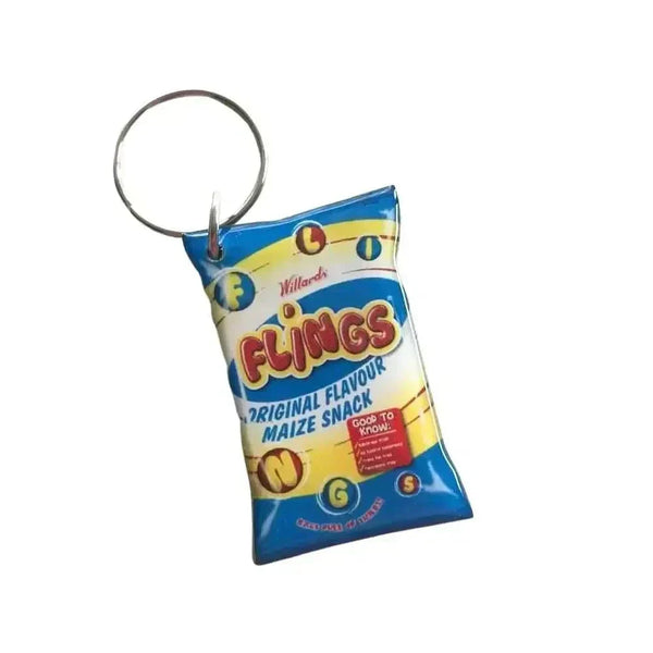 Colorful resin grocery keychains displayed on a white background, perfect for gifts and adding charm to keys.