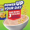 IWISA Multigrain Instant Porridge Strawberry flavor ad highlighting "One Bowl, 3 Grains" benefits with vibrant imagery.