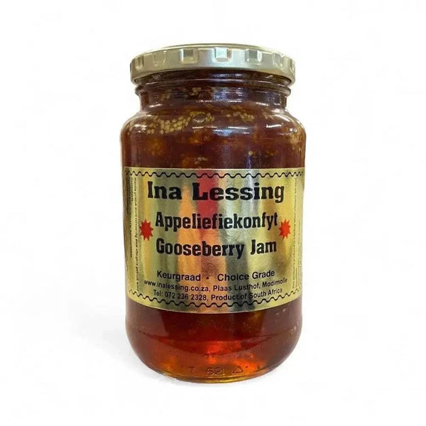 Ina Lessing Jam Gooseberry 500g jar with traditional sweet and tangy preserve