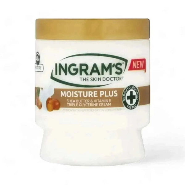 Ingrams Camphor Lotion Moisture Plus Shea 450ml bottle with hydration benefits