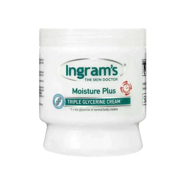 Ingrams Moisture Plus Triple Glycerine Cream 450g for deep hydration.
