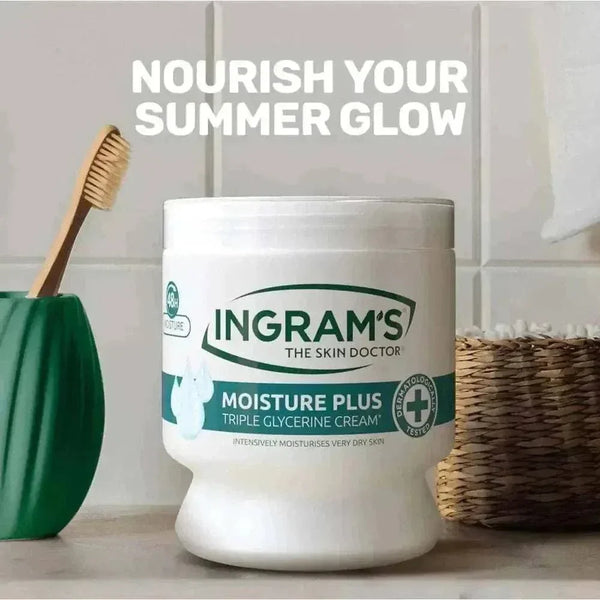 Ingrams Moisture Plus Triple Glycerine 450ml moisturizing cream for deep hydration and soothing skin care