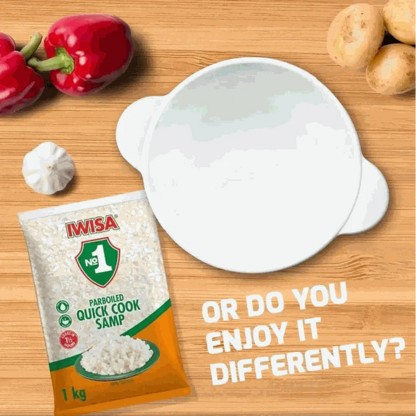 Iwisa Samp Easy Cook 1kg package showcasing traditional South African corn dish