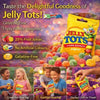 Beacon Jelly Tots Original 100gr pack with colorful, sugar-coated, fruit juice-based chewy sweets, gelatine-free and natural flavors.
