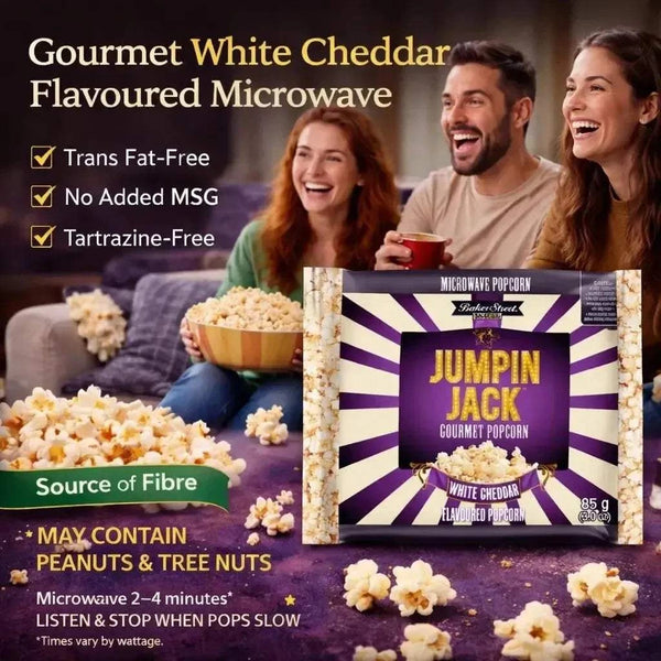 Jumpin Jack Gourmet Popcorn White Cheddar Flavored Microwave Popcorn pack of 3 x 85g bags