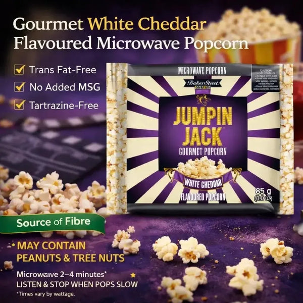 Jumpin Jack Gourmet Popcorn White Cheddar Flavored Microwave Popcorn Pack of 3 x 85g bags