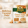 Jungle Oatso Easy Caramel 500g lifestyle image with an easy caramel oats breakfast