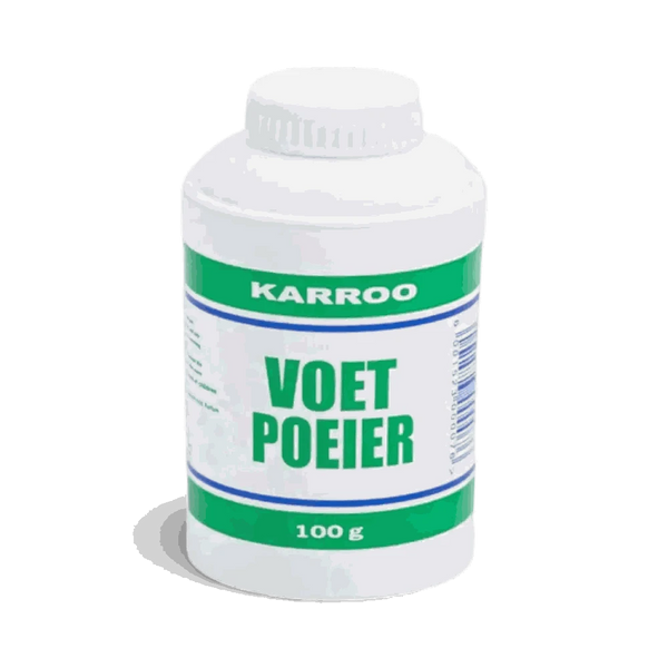Karroo Foot Powder 100g bottle for moisture absorption and foot odor control