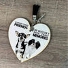 Wooden heart key tag with black tassel, 10cm laser cut design