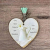 Wooden heart key tag with green tassel and "You are Beautiful" engraving