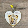Wooden heart key tag with yellow tassel and laser cut design, 10cm size