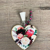 Key Tag - Wooden Heart with Multicolour Proteas - Something From Home - South African Shop