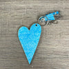 Key Tag - Wooden Heart With Pale Blue Pattern - Something From Home - South African Shop