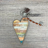 Key Tag - Wooden Heart With Rustic Colours - Something From Home - South African Shop