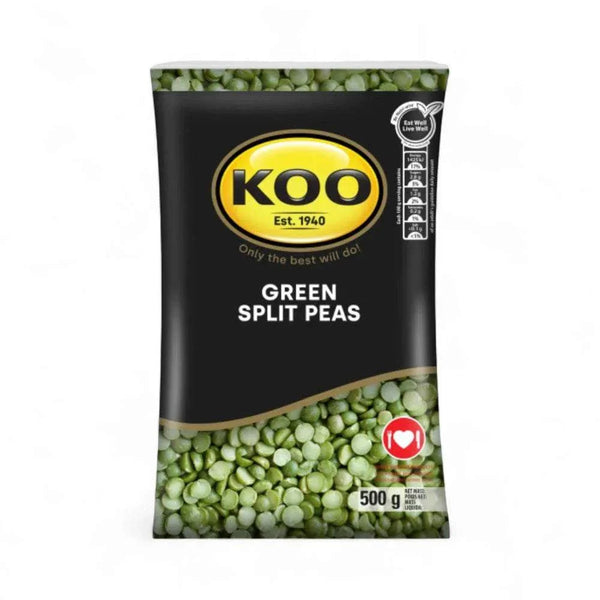 Koo Green Split Peas 500g nutritious legumes for soups stews curries high protein and fiber pack
