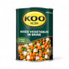 Koo Mixed Vegetables in Brine can - 410g with peas, carrots, and beans.