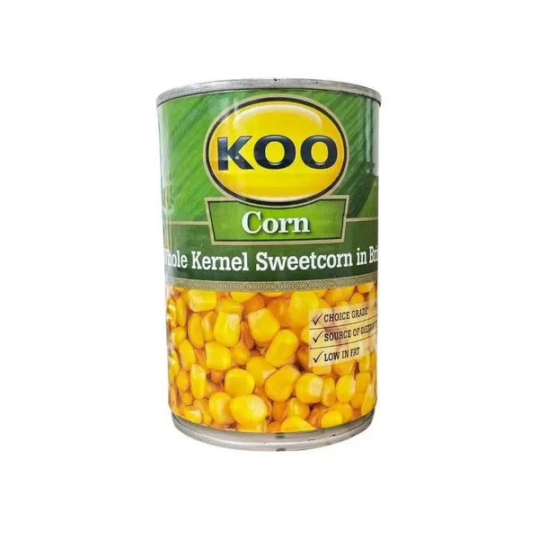 Koo Whole Kernel Sweetcorn in Brine 410g can with corn kernels