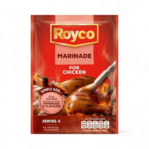 Royco Marinade Dry Chicken 39g pack for tenderizing and flavoring chicken, serves 4, easy mix with water, perfect for braais and roasts