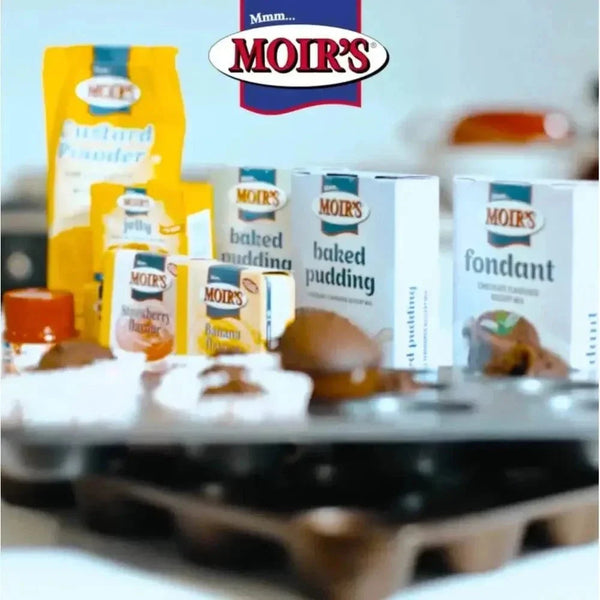 Moir's Cherry Jelly 80g packet showing sweet, fruity dessert mix without artificial additives