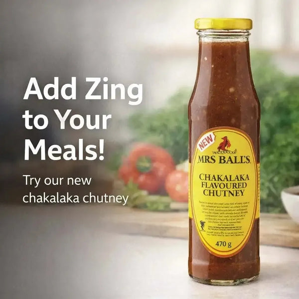 Mrs Balls Chakalaka Chutney 470g - Spicy South African Flavor Facebook Ad
