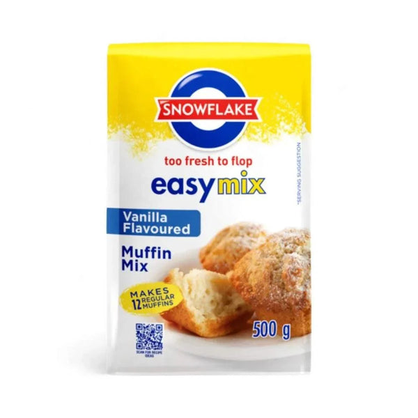 Snowflake EasyMix Vanilla Flavoured Muffin Mix 500g pack for making 12 fluffy vanilla muffins