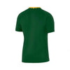 Back view of 2025 Nike Springboks Home Stadium jersey in green with gold trim, large size