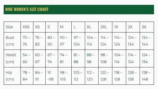 2025 Nike Springboks Women’s Home Stadium rugby jersey in size large, durable and comfortable match day wear