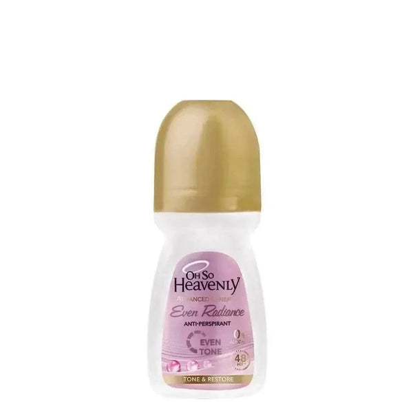 Oh So Heavenly Advanced Benefits Roll On Even Radiance Anti-Perspirant 45ml with Vitamin B3 and vegan cruelty-free formula