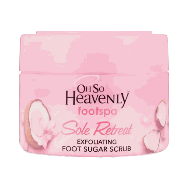 Oh So Heavenly Footspa Sole Retreat exfoliating foot sugar scrub 220ml tub with coconut scent