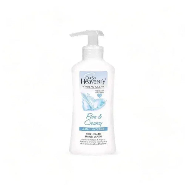 Oh So Heavenly Hygiene Clean Hand Wash Pure & Creamy 200ml bottle with milk proteins and yoghurt extract