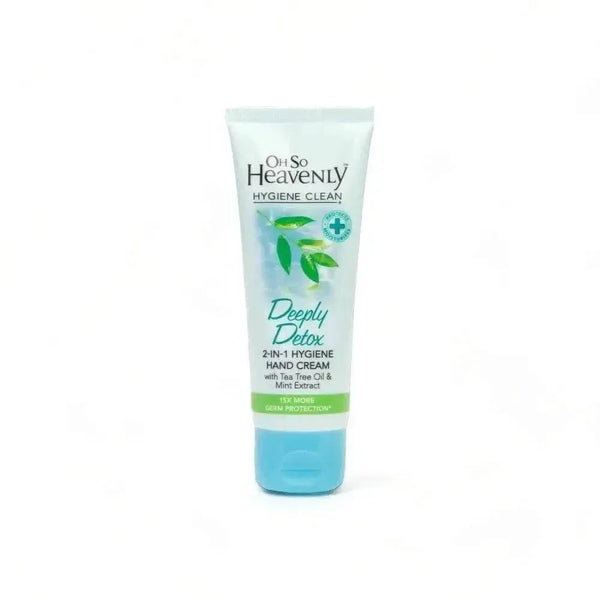 Oh So Heavenly Hygiene Clean Hand Cream Deeply Detox 75ml with Tea Tree Oil and Mint Extract moisturizing and germ protection