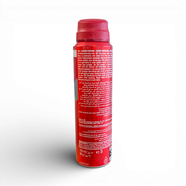 Old Spice Original Deodorant Body Spray 150ml can with iconic masculine scent and long-lasting freshness