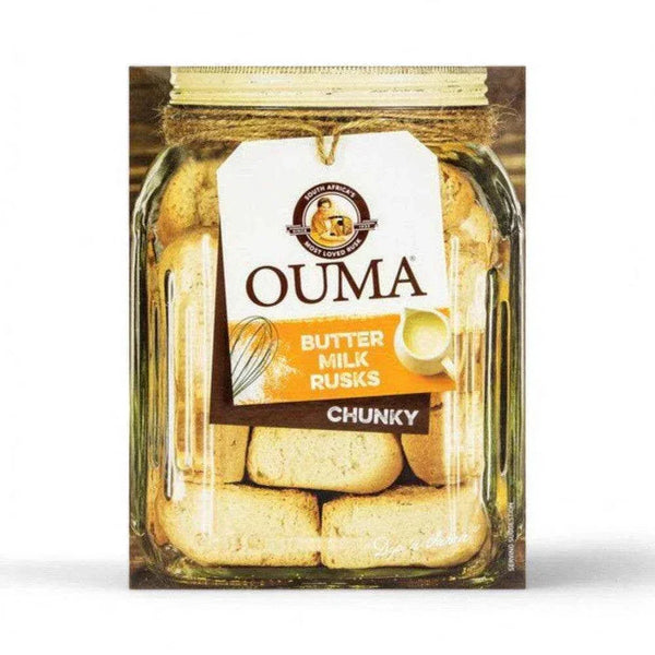 Ouma Buttermilk Rusks 1kg pack - Chunky, authentic South African snack.