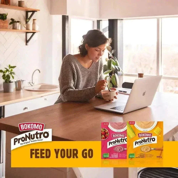 Bokomo ProNutro Original 500g protein cereal box from South Africa