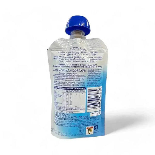 Purity Sachet Yogi Banana Apple Yoghurt 110ml baby snack pouch