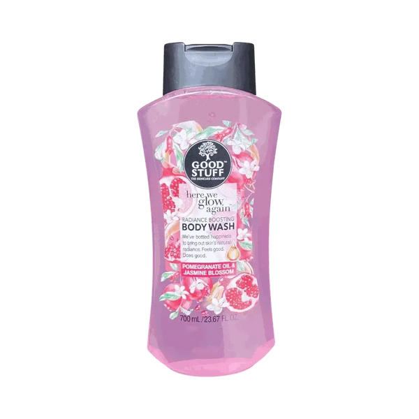 Good Stuff Here We Glo Again Radiance Boosting Body Wash 700ml with pomegranate oil and jasmine blossom for glowing skin