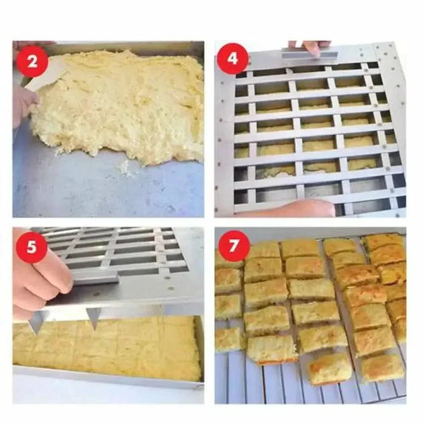 Aluminium rusk pan and cutter for perfect homemade rusks, 35cm x 35cm x 3.5cm, designed for New Zealand ovens