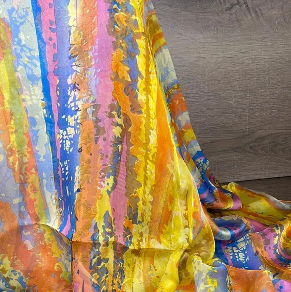 Neck Scarf - Silk Feel Multicoloured Pattern - Something From Home - South African Shop