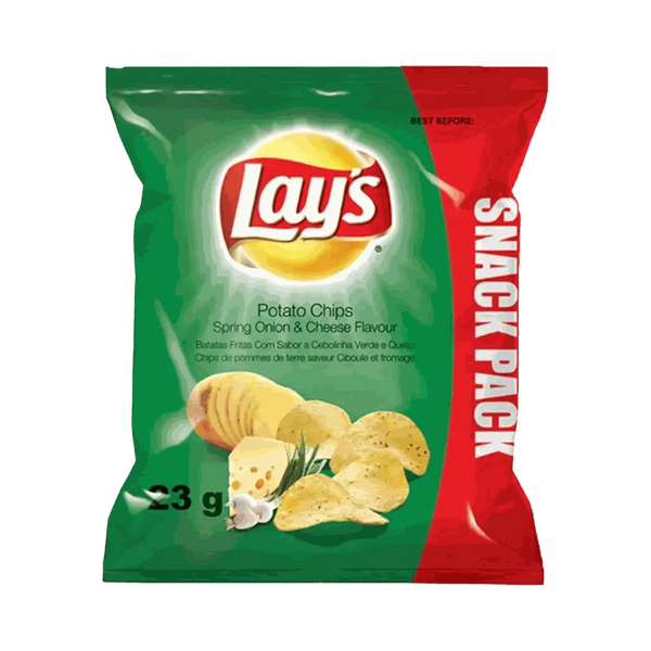 Simba Lay’s salted spring onion and cheese flavored 23g potato chips snack pack