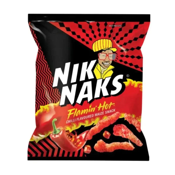 Simba Nik Naks Flamin Hot Chilli maize snack 135g bag