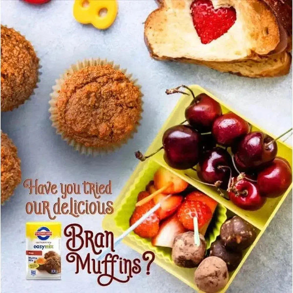Snowflake Bran Muffin Mix 500g package from South African Shop with muffins