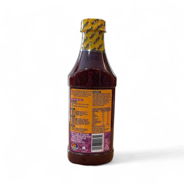 Jan Braai Basting Ribs & Wings sauce bottle - 750ml, ideal for grilling, adding a sweet, smoky flavor to ribs and wings.