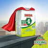IWISA Maize Meal 2.5kg with red cape, iconic South African product, cityscape background, vibrant packaging.